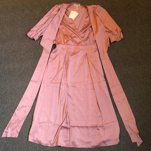 Pink Women's Wrap Dress NWT Midi Length